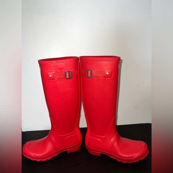 RARE COLOR Women’s HUNTER Original Tall Matte Boots with racer stripe on back💗 - Picture 6 of 12